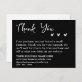 Eenvoudige Zwart & Wit Bedankt Zakelijk Briefkaart (Voorkant / Achterkant)