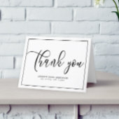 Eenvoudige zwart-wit begrafenis bedankkaart