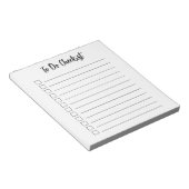 Eenvoudige zwart-wit beklede checklist om te doen notitieblok (Schuin)