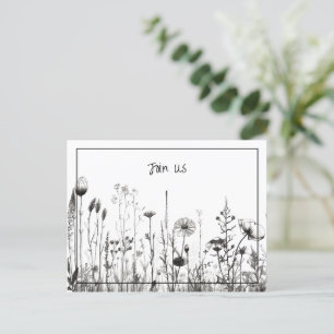 Eenvoudige Zwart-Wit Bewaar de Datum Feestdagenkaart