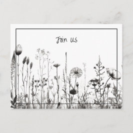 Eenvoudige Zwart-Wit Bewaar de Datum Feestdagenkaart