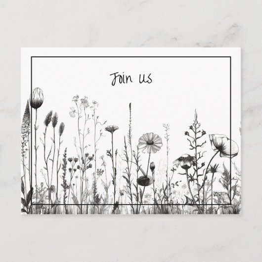 Eenvoudige Zwart-Wit Bewaar de Datum Feestdagenkaart (Voorkant)