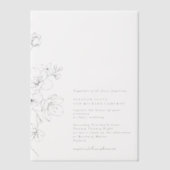 Eenvoudige Zwart & Wit Bloesem Bloemen Huwelijk Vellum Uitnodigingen (Voorkant)