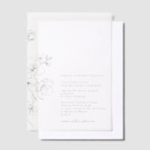 Eenvoudige Zwart & Wit Bloesem Bloemen Huwelijk Vellum Uitnodigingen (Offset)