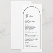 Eenvoudige zwart-wit boog bruiloft menu Kaart (Voorkant / Achterkant)