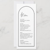 Eenvoudige zwart-wit boog bruiloft menu Kaart (Voorkant)