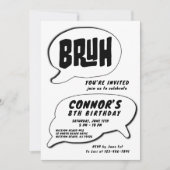 Eenvoudige zwart-wit borstel verjaardag kaart (Voorkant)