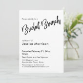 Eenvoudige zwart-wit bruids brunch typografie kaart (Staand voorkant)