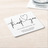 Eenvoudige zwart-wit bruiloft Dank u Onderzetters (Schuin)