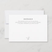 Eenvoudige zwart-wit bruiloft details kaart (Voorkant)