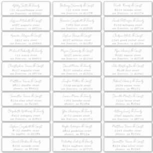 Eenvoudige zwart & wit bruiloft gastnamen Adres Sticker