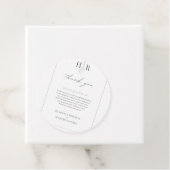 Eenvoudige zwart-wit bruiloft gunst label (In situ)