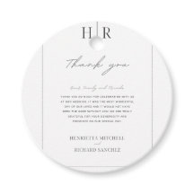 Eenvoudige zwart-wit bruiloft gunst label