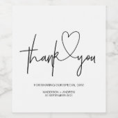 Eenvoudige zwart-wit bruiloft gunst wijn labels wijn etiket (Enkel label)