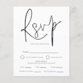 Eenvoudige zwart wit bruiloft maaltijd keuze RSVP (Voorkant)