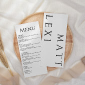 Eenvoudige zwart-wit bruiloft menu Kaart