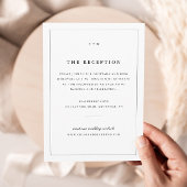 Eenvoudige zwart-wit bruiloft monogram receptie informatiekaartje