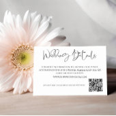 Eenvoudige zwart-wit bruiloft QR Code Details Informatiekaartje