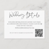 Eenvoudige zwart-wit bruiloft QR Code Details Informatiekaartje (Voorkant)