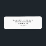 Eenvoudige zwart-wit bruiloft retour adres labels<br><div class="desc">Eenvoudige zwart-wit bruiloft retour adres labels</div>