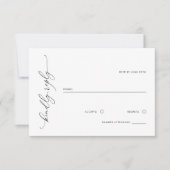 Eenvoudige zwart-wit bruiloft RSVP Response Kaart (Voorkant)