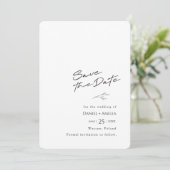 Eenvoudige zwart-wit bruiloft Save The Date Kaart (Staand voorkant)