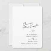 Eenvoudige zwart-wit bruiloft Save The Date Kaart (Voorkant)