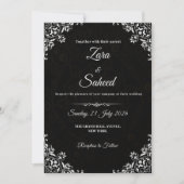 Eenvoudige zwart-wit bruiloft uitnodiging Kaart (Voorkant)