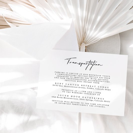 Eenvoudige zwart-wit bruiloft vervoer Kaart