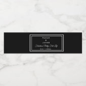 Eenvoudige zwart-wit bruiloft water fles labels waterfles etiket (Enkel label)