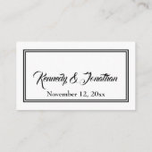 Eenvoudige zwart wit bruiloft website behuizing Ka Informatiekaartje (Achterkant)