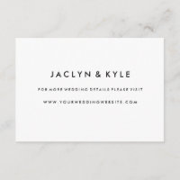 Eenvoudige zwart-wit bruiloft website Insert Kaart