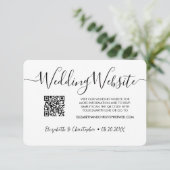 Eenvoudige zwart wit bruiloft website QR code foto Informatiekaartje (Staand voorkant)