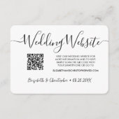Eenvoudige zwart wit bruiloft website QR code foto Informatiekaartje (Voorkant)
