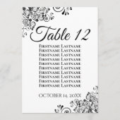 Eenvoudige zwart-wit bruiloft zitgrafiek Kaart (Achterkant)