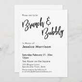 Eenvoudige zwart-wit brunch & bubble typografie kaart (Voorkant / Achterkant)