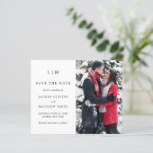 Eenvoudige Zwart-Wit Budget Save the Date (Staand voorkant)