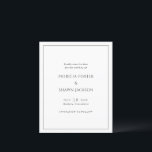 Eenvoudige Zwart Wit Budget Wedding Save the Date<br><div class="desc">Elegante bruiloft bewaar de datum met een eenvoudig en klassiek ontwerp met traditionele serif lettertypen en een rand rond uw evenementdetails.</div>