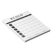 Eenvoudige zwart-wit Bunco Score Kaart Notitieblok (Schuin)