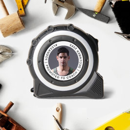 Eenvoudige zwart-wit Coach Foto Aangepaste naam Rolmaat