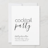Eenvoudige zwart-wit cocktail Party uitnodigen Kaart (Voorkant)