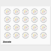 Eenvoudige Zwart Wit Custom Business Logo Promotio Ronde Sticker (Vel)