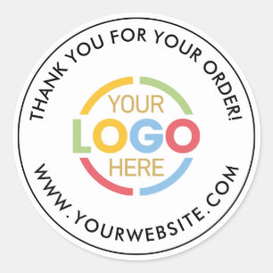 Eenvoudige Zwart Wit Custom Business Logo Promotio Ronde Sticker