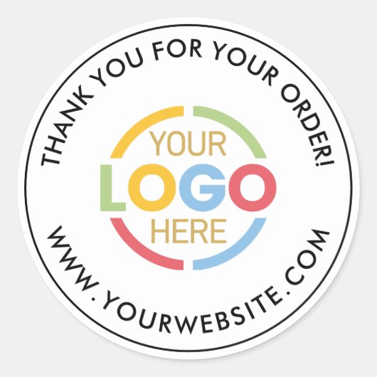 Eenvoudige Zwart Wit Custom Business Logo Promotio Ronde Sticker (Voorkant)