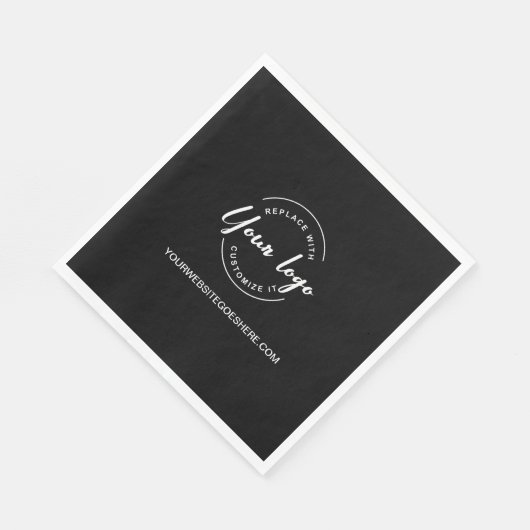 Eenvoudige Zwart Wit Custom Business logo website Servet (Hoek)