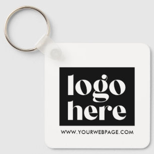 Eenvoudige Zwart Wit Custom Logo Sleutelhanger