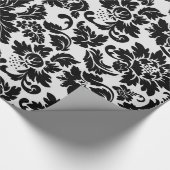 Eenvoudige zwart-wit damast cadeaupapier (Hoek)