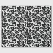 Eenvoudige zwart-wit damast cadeaupapier (Vlak)