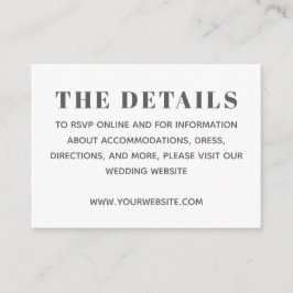 Eenvoudige zwart-wit - Details QR Code Website Informatiekaartje