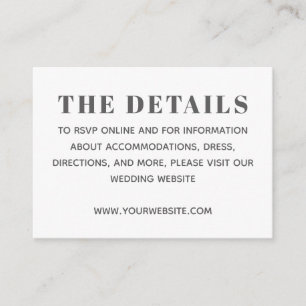 Eenvoudige zwart-wit - Details QR Code Website Informatiekaartje